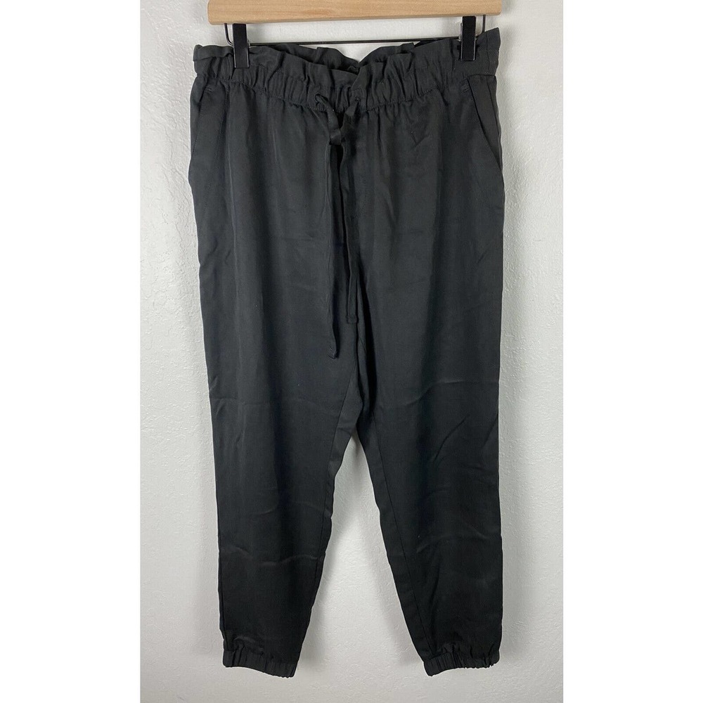 Banana Republic Lyocell Tencel Joggers Women’s Size SMALL Black Cinch Ankle